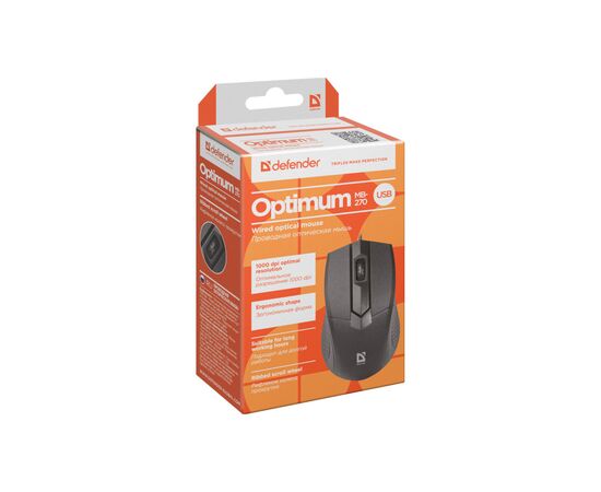 Мышка Defender Optimum MB-270 Black (52270), изображение 4 Мышка Defender Optimum MB-270 Black (52270), изображение 4