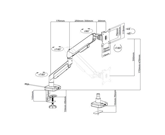 Кронштейн Anda Seat AD-W-A9X-1S-BW, изображение 9