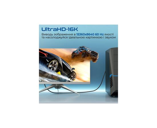 Кабель мультимедийный DisplayPort to DisplayPort v.2.0 dplink-16k.black Promate (dplink-16k.black), изображение 3 Кабель мультимедийный DisplayPort to DisplayPort v.2.0 dplink-16k.black Promate (dplink-16k.black), изображение 3