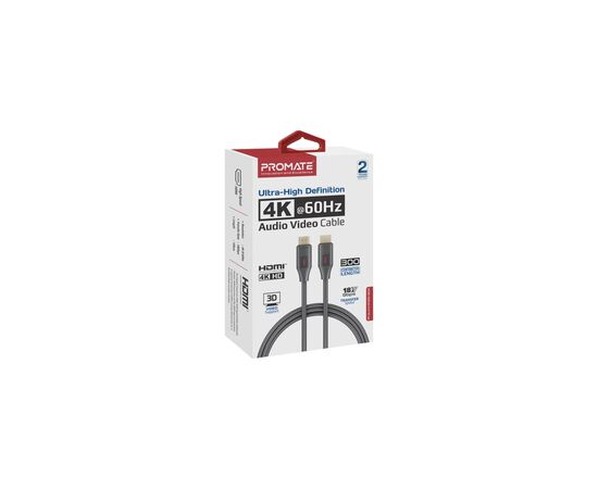 Кабель мультимедийный HDMI to HDMI v.2.0 prolink4k60-300 Promate (prolink4k60-300), изображение 2 Кабель мультимедийный HDMI to HDMI v.2.0 prolink4k60-300 Promate (prolink4k60-300), изображение 2