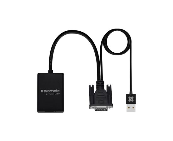 Кабель мультимедийный HDMI to VGA/USB prolink-v2h.black Promate (prolink-v2h.black)