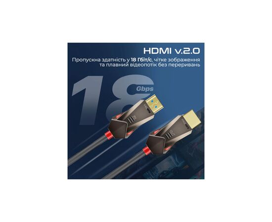 Кабель мультимедийный HDMI to HDMI 15.0m v.2.0 prolink4k60-15m Promate (prolink4k60-15m), изображение 4 Кабель мультимедийный HDMI to HDMI 15.0m v.2.0 prolink4k60-15m Promate (prolink4k60-15m), изображение 4