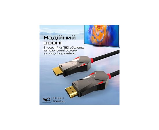 Кабель мультимедийный HDMI to HDMI 15.0m v.2.0 prolink4k60-15m Promate (prolink4k60-15m), изображение 8 Кабель мультимедийный HDMI to HDMI 15.0m v.2.0 prolink4k60-15m Promate (prolink4k60-15m), изображение 8