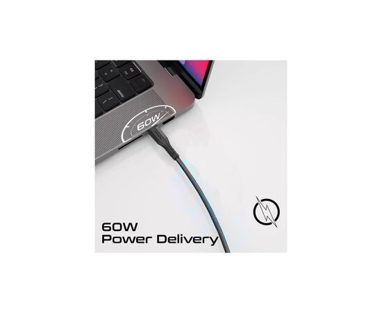 Дата кабель USB-C to USB-C cablekit-cc.black Promate (cablekit-cc.black), изображение 4 Дата кабель USB-C to USB-C cablekit-cc.black Promate (cablekit-cc.black), изображение 4