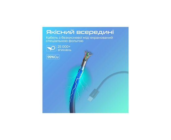 Дата кабель USB-C to USB-C ecoline-cc200.navy Promate (ecoline-cc200.navy), изображение 5 Дата кабель USB-C to USB-C ecoline-cc200.navy Promate (ecoline-cc200.navy), изображение 5