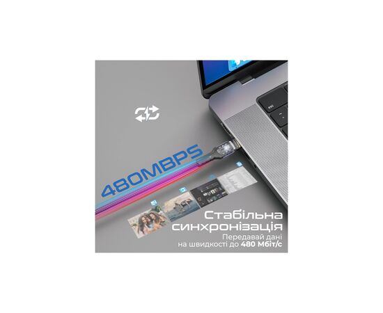 Дата кабель USB-C to USB-C lucidline-cc120.black Promate (lucidline-cc120.black), изображение 4 Дата кабель USB-C to USB-C lucidline-cc120.black Promate (lucidline-cc120.black), изображение 4