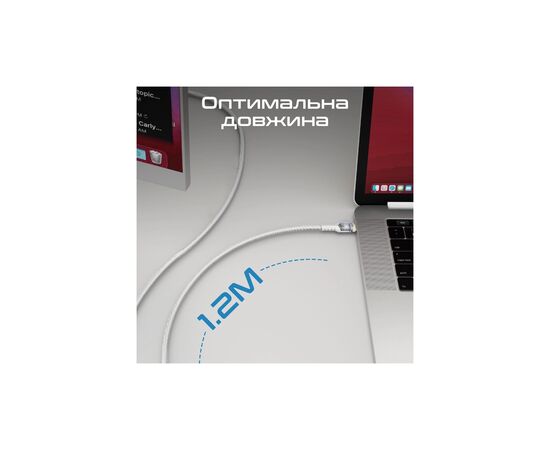 Дата кабель USB-C to USB-C lucidline-cc120.white Promate (lucidline-cc120.white), изображение 7 Дата кабель USB-C to USB-C lucidline-cc120.white Promate (lucidline-cc120.white), изображение 7