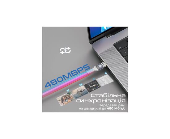 Дата кабель USB-C to USB-C lucidline-cc200.white Promate (lucidline-cc200.white), изображение 4 Дата кабель USB-C to USB-C lucidline-cc200.white Promate (lucidline-cc200.white), изображение 4