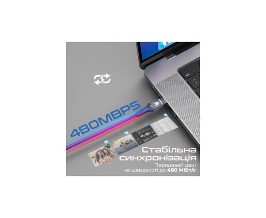 Дата кабель USB-C to USB-C lucidline-cc200.navy Promate (lucidline-cc200.navy), изображение 4 Дата кабель USB-C to USB-C lucidline-cc200.navy Promate (lucidline-cc200.navy), изображение 4