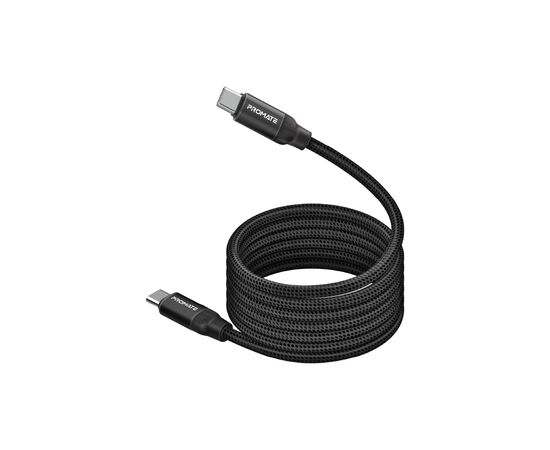 Дата кабель USB-C to USB-C springy.black Promate (springy.black)