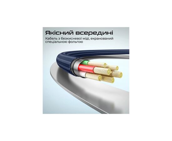 Дата кабель USB-C to USB-C springy.blue Promate (springy.blue), зображення 5 Дата кабель USB-C to USB-C springy.blue Promate (springy.blue), зображення 5