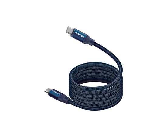 Дата кабель USB-C to USB-C springy.blue Promate (springy.blue)