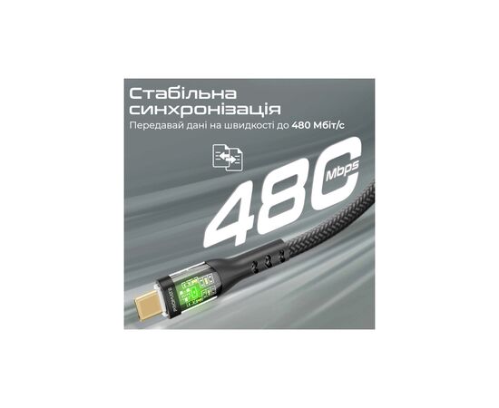 Дата кабель USB-C to USB-C transline-cc.black Promate (transline-cc.black), зображення 4