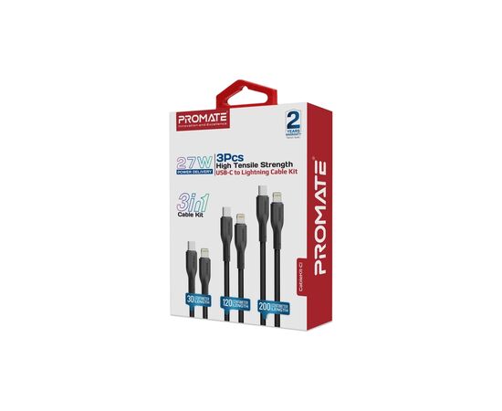 Дата кабель USB-C to Lightning cablekit-ci Promate (cablekit-ci), изображение 2 Дата кабель USB-C to Lightning cablekit-ci Promate (cablekit-ci), изображение 2
