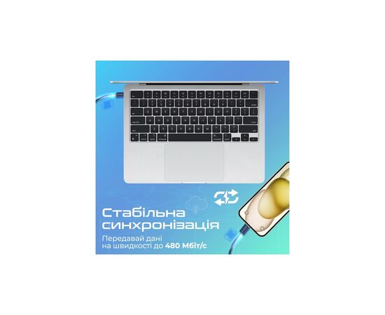 Дата кабель USB-C to Lightning ecoline-ci120.navy Promate (ecoline-ci120.navy), изображение 4 Дата кабель USB-C to Lightning ecoline-ci120.navy Promate (ecoline-ci120.navy), изображение 4