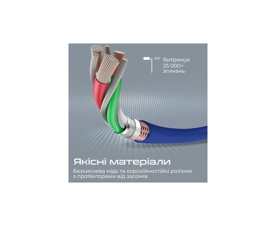 Дата кабель USB-C to Lightning powerline-ci120.blue Promate (powerline-ci120.blue), изображение 6 Дата кабель USB-C to Lightning powerline-ci120.blue Promate (powerline-ci120.blue), изображение 6