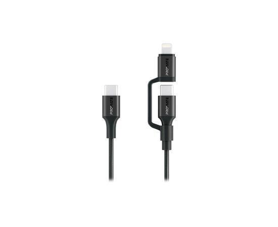 Дата кабель USB-C to USB-C/Lightning powerlink-cci.black Promate (powerlink-cci.black)