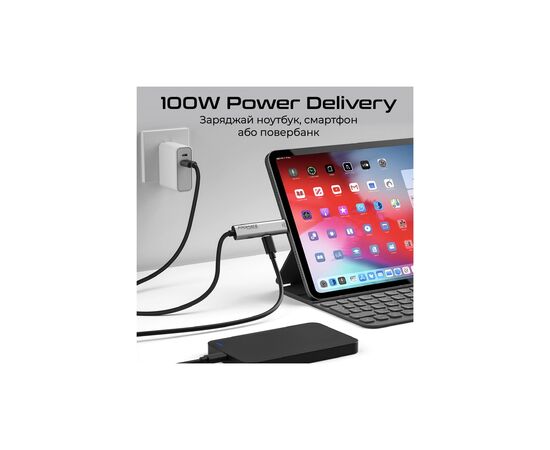 Дата кабель USB-C to USB-C portlink-c3.black Promate (portlink-c3.black), изображение 4 Дата кабель USB-C to USB-C portlink-c3.black Promate (portlink-c3.black), изображение 4
