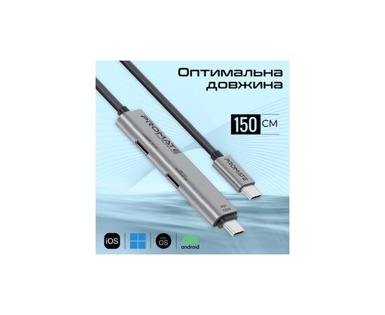 Дата кабель USB-C to USB-C portlink-c3.black Promate (portlink-c3.black), изображение 7 Дата кабель USB-C to USB-C portlink-c3.black Promate (portlink-c3.black), изображение 7