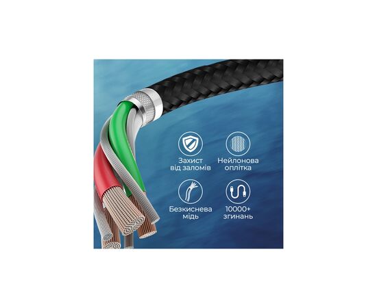 Дата кабель USB-C to USB-C primelinkc40-2m.black Promate (primelinkc40-2m.black), изображение 7 Дата кабель USB-C to USB-C primelinkc40-2m.black Promate (primelinkc40-2m.black), изображение 7