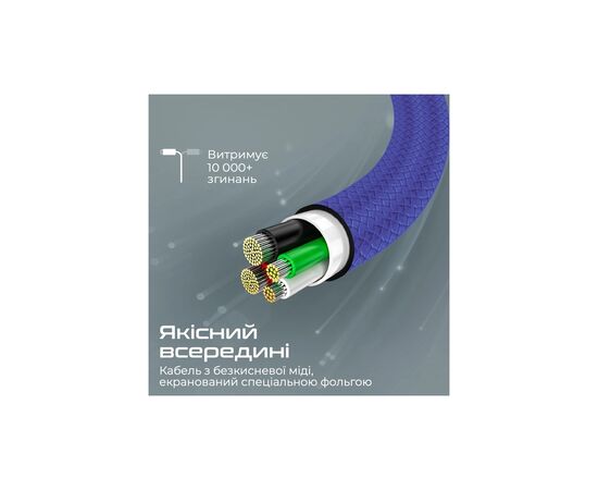 Дата кабель USB-C to USB-C xcord-cc.navy Promate (xcord-cc.navy), изображение 4 Дата кабель USB-C to USB-C xcord-cc.navy Promate (xcord-cc.navy), изображение 4