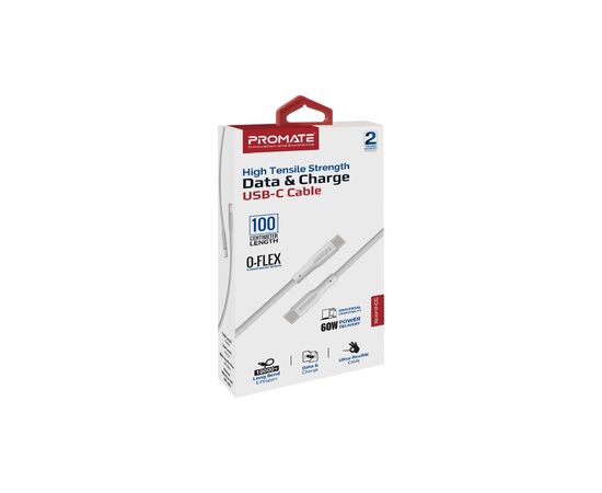 Дата кабель USB-C to USB-C xcord-cc.white Promate (xcord-cc.white), изображение 2 Дата кабель USB-C to USB-C xcord-cc.white Promate (xcord-cc.white), изображение 2