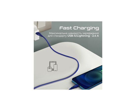 Дата кабель USB 2.0 AM to Lightning powerline-ai120.blue Promate (powerline-ai120.blue), изображение 4 Дата кабель USB 2.0 AM to Lightning powerline-ai120.blue Promate (powerline-ai120.blue), изображение 4
