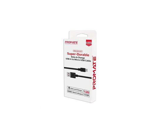 Дата кабель USB 2.0 AM to Micro 5P microcord-1.black Promate (microcord-1.black), зображення 2 Дата кабель USB 2.0 AM to Micro 5P microcord-1.black Promate (microcord-1.black), зображення 2