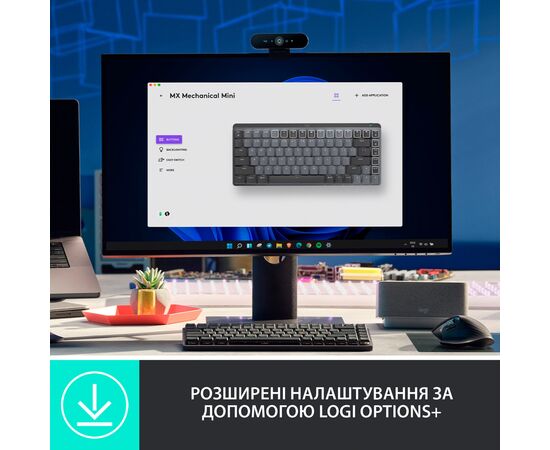 Клавиатура Logitech MX Mechanical Mini Minimalist Graphite (920-010780), изображение 6 Клавиатура Logitech MX Mechanical Mini Minimalist Graphite (920-010780), изображение 6