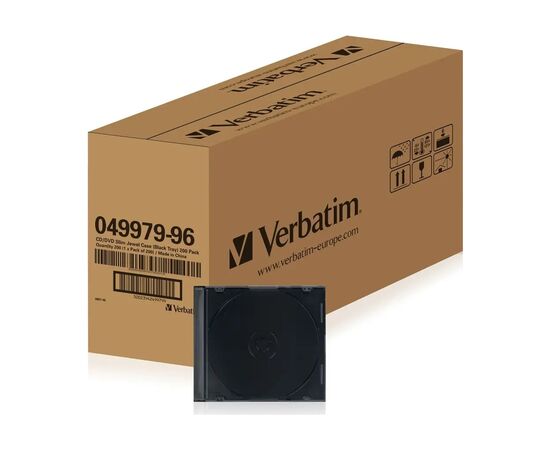 Бокс для диска CD/DVD Slimcase Black 200шт Verbatim (49979)