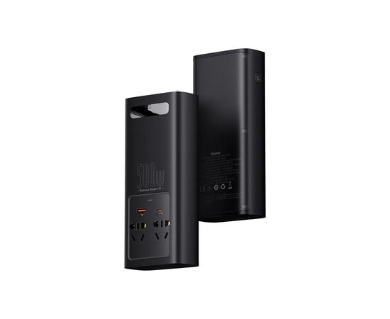 Автомобильный инвертор 12V/220V 500W Super Si Power Inverter CN/EU Black Baseus (CGNB000101), изображение 4 Автомобильный инвертор 12V/220V 500W Super Si Power Inverter CN/EU Black Baseus (CGNB000101), изображение 4