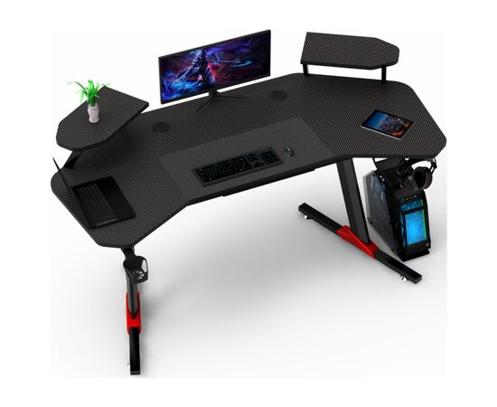 Компьютерный стол GT Racer GT Racer T-1246 (160x60x73) Black (T-1246 (160x60x73) Black), изображение 4 Компьютерный стол GT Racer GT Racer T-1246 (160x60x73) Black (T-1246 (160x60x73) Black), изображение 4