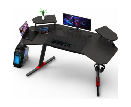 Компьютерный стол GT Racer GT Racer T-1246 (160x60x73) Black (T-1246 (160x60x73) Black), изображение 5 Компьютерный стол GT Racer GT Racer T-1246 (160x60x73) Black (T-1246 (160x60x73) Black), изображение 5