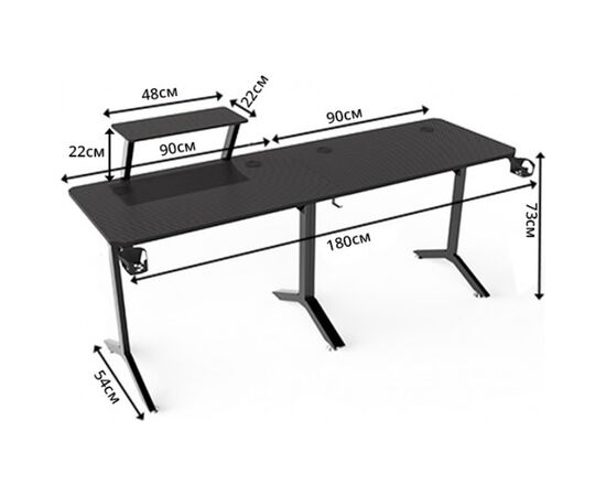 Компьютерный стол GT Racer GT Racer T-1247 (146x146x60x73) Black (T-1247 (146x146x60x73) Black), изображение 3 Компьютерный стол GT Racer GT Racer T-1247 (146x146x60x73) Black (T-1247 (146x146x60x73) Black), изображение 3