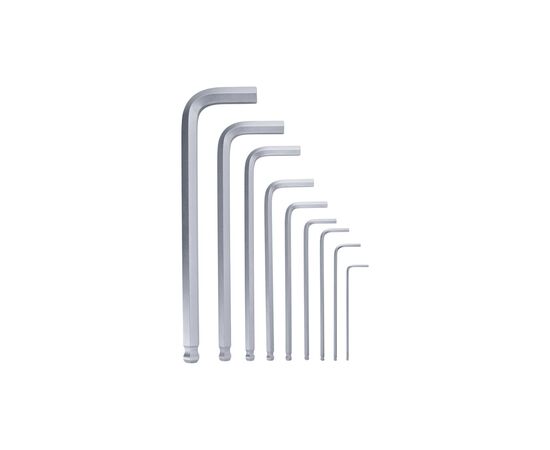 Ключ Bosch шестигранный, набор 9шт, шаровидный наконечник, 1.5-10мм, CrV (1.600.A03.2V1), изображение 5