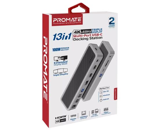 Концентратор Promate USB Hub 12 ports apexhub-mst.grey (apexhub-mst.grey), изображение 2 Концентратор Promate USB Hub 12 ports apexhub-mst.grey (apexhub-mst.grey), изображение 2