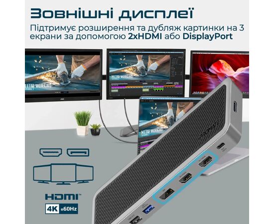 Концентратор Promate USB Hub 12 ports apexhub-mst.grey (apexhub-mst.grey), изображение 5 Концентратор Promate USB Hub 12 ports apexhub-mst.grey (apexhub-mst.grey), изображение 5