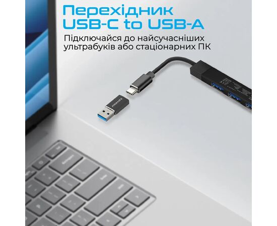 Концентратор Promate USB Hub 4 ports litehub-4.black (litehub-4.black), изображение 5 Концентратор Promate USB Hub 4 ports litehub-4.black (litehub-4.black), изображение 5