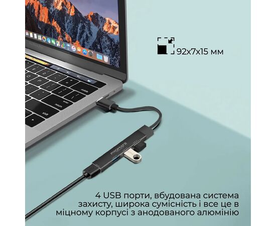 Концентратор Promate USB Hub 4 ports litehub-4.black (litehub-4.black), изображение 7 Концентратор Promate USB Hub 4 ports litehub-4.black (litehub-4.black), изображение 7