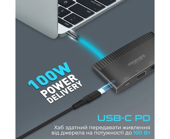 Концентратор Promate USB Hub 6 ports mediahub-c6.black (mediahub-c6.black), изображение 4 Концентратор Promate USB Hub 6 ports mediahub-c6.black (mediahub-c6.black), изображение 4
