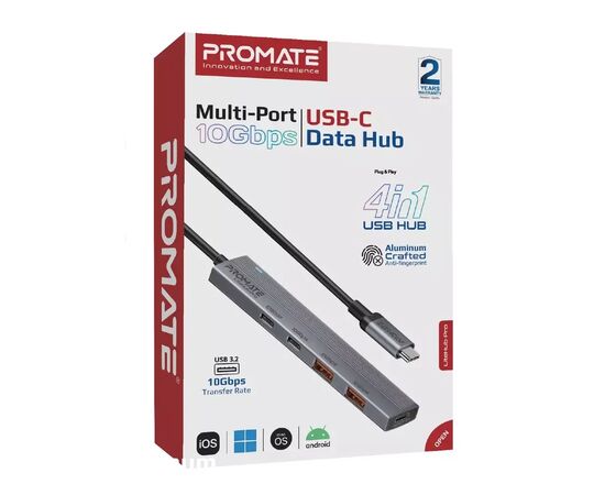 Концентратор Promate USB Hub 4 ports litehub-pro (litehub-pro), зображення 2
