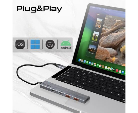 Концентратор Promate USB Hub 4 ports litehub-pro (litehub-pro), зображення 7