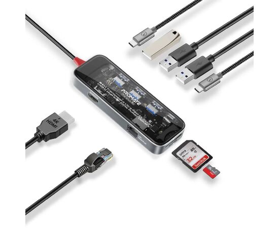 Концентратор Promate USB Hub 9 ports transhub-go (transhub-go)