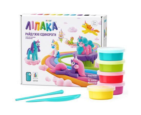 Набір для творчості Lipaka пластиліну, Райдужні єдинороги (15028-UA01), зображення 2 Набір для творчості Lipaka пластиліну, Райдужні єдинороги (15028-UA01), зображення 2