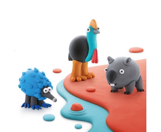 Набір для творчості Lipaka пластилину, Австралійські тварини: Казуар, Єхидна, Вомбат (60051-UA01), зображення 3 Набір для творчості Lipaka пластилину, Австралійські тварини: Казуар, Єхидна, Вомбат (60051-UA01), зображення 3