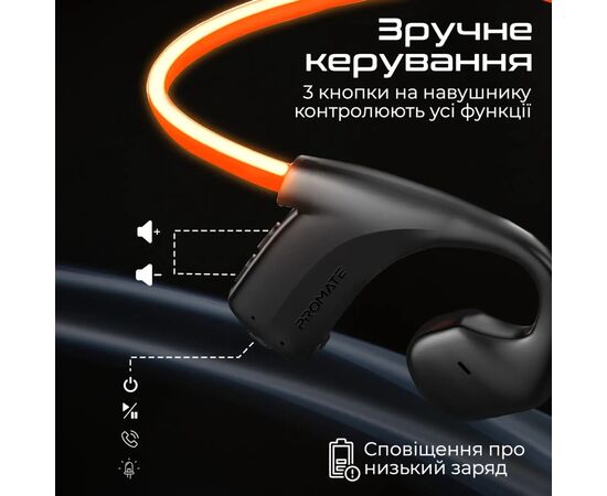 Наушники Promate RippleGlow Black (rippleglow.black), изображение 10 Наушники Promate RippleGlow Black (rippleglow.black), изображение 10