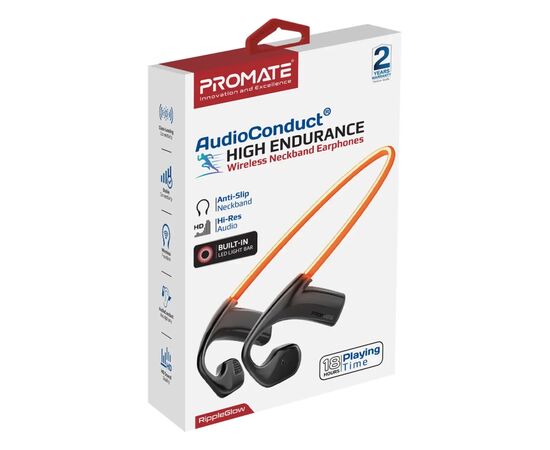 Наушники Promate RippleGlow Black (rippleglow.black), изображение 2 Наушники Promate RippleGlow Black (rippleglow.black), изображение 2