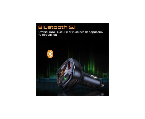 FM модулятор Promate SmarTune 4 USB QC3.0/USB OTG/MICROSD BLACK (smartune-4.black), изображение 4 FM модулятор Promate SmarTune 4 USB QC3.0/USB OTG/MICROSD BLACK (smartune-4.black), изображение 4