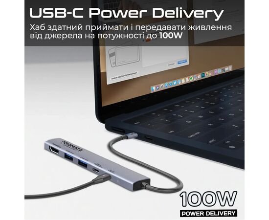 Концентратор Promate USB Hub 5 ports linkhub-5x (linkhub-5x), зображення 2