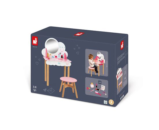 Игровой набор Janod Туалетный столик и стульчик (J06553), изображение 3 Игровой набор Janod Туалетный столик и стульчик (J06553), изображение 3